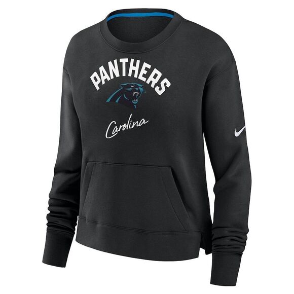 Nike NWT Carolina Panthers NFL WOMENS Fleece lined crew Neck Football - Picture 2 of 7